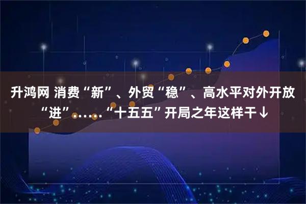 升鸿网 消费“新”、外贸“稳”、高水平对外开放“进”……“十五五”开局之年这样干↓